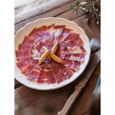 Jambon ibérique 100 % Bellota Sánchez Romero Carvajal tranché