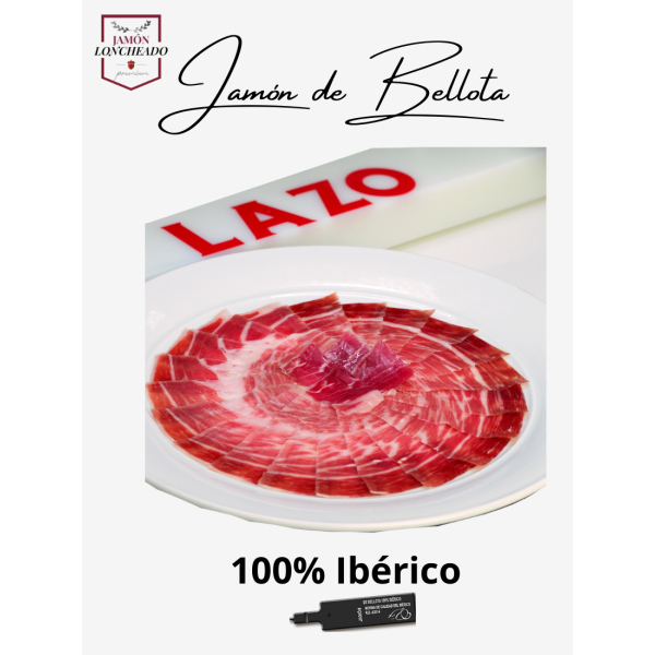 LAZO Sliced 100% Ibérico Acorn-Fed Ham – Pack 6×100 g
