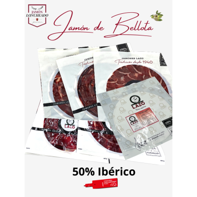 LAZO Sliced 50% Ibérico Acorn-Fed Ham