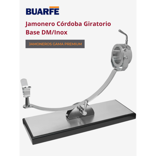 Rotating and Tilting Stainless Steel Ham Stand, Córdoba by Buarfe
